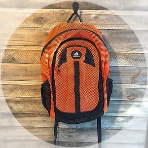 Adidas bright orange mesh backpack